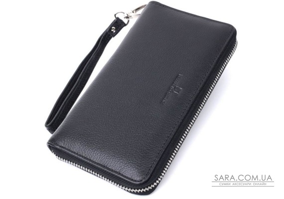 Красивий клатч унісекс на одне відділення з натуральної шкіри ST Leather 22697 Чорний