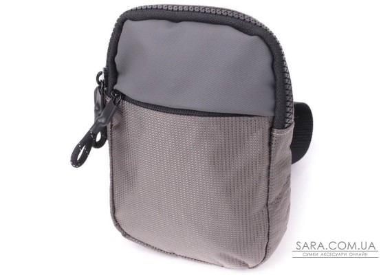 Зручна слінг сумка для подорожей із якісного текстилю Vintage 22869 Сірий Зручна слінг сумка для подорожей із якісного текстилю Vintage 22869 Сірий