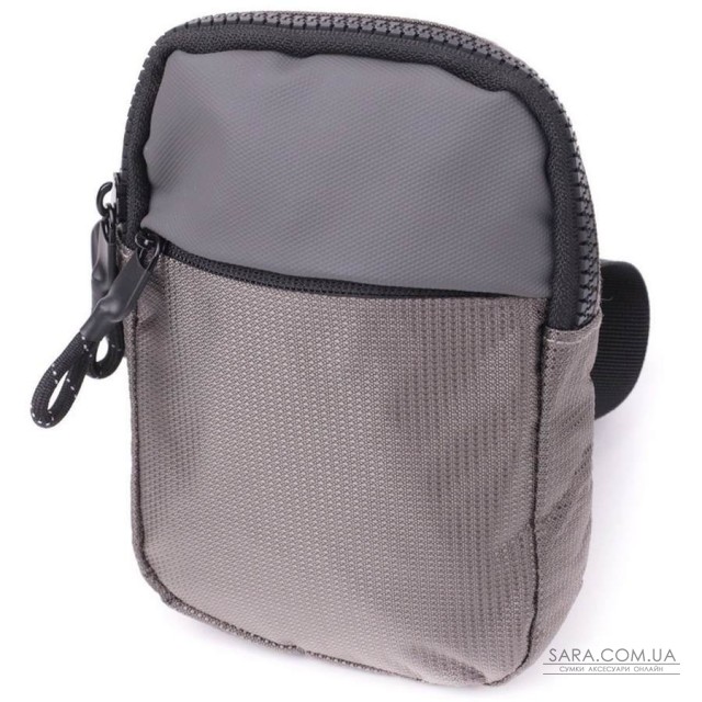 Удобная слинг сумка для путешествий из качественного текстиля Vintage 22869 Серый Удобная слинг сумка для путешествий из качественного текстиля Vintage 22869 Серый