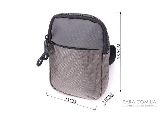 Зручна слінг сумка для подорожей із якісного текстилю Vintage 22869 Сірий Зручна слінг сумка для подорожей із якісного текстилю Vintage 22869 Сірий