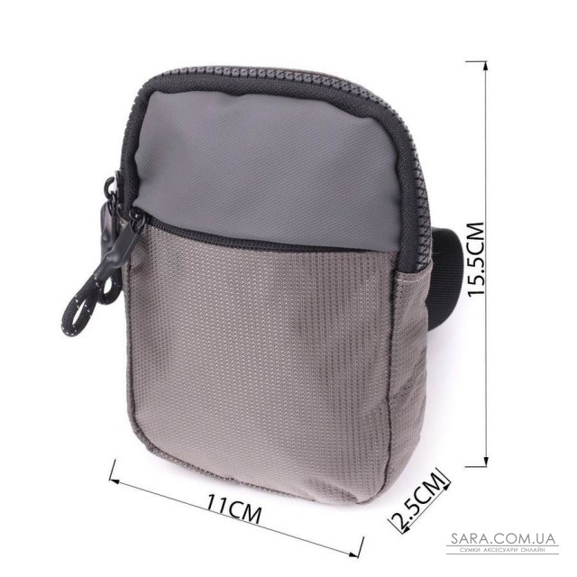 Удобная слинг сумка для путешествий из качественного текстиля Vintage 22869 Серый Удобная слинг сумка для путешествий из качественного текстиля Vintage 22869 Серый