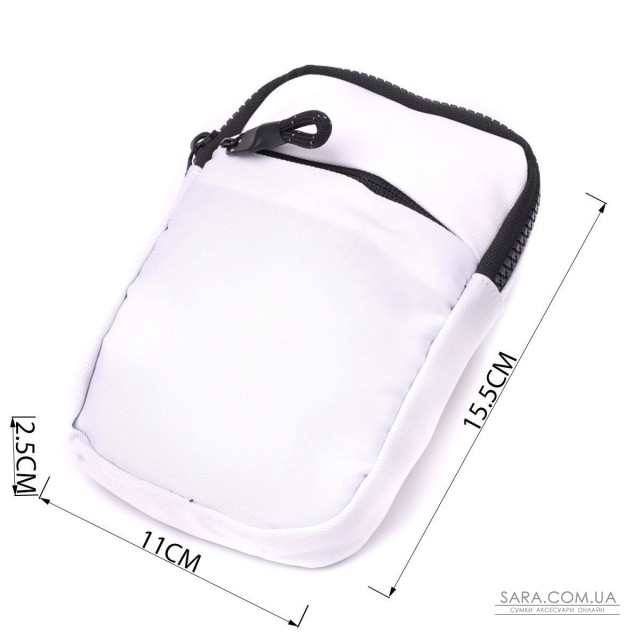 Стильная слинг сумка для путешествий из качественного текстиля Vintage 22867 Белый Стильная слинг сумка для путешествий из качественного текстиля Vintage 22867 Белый