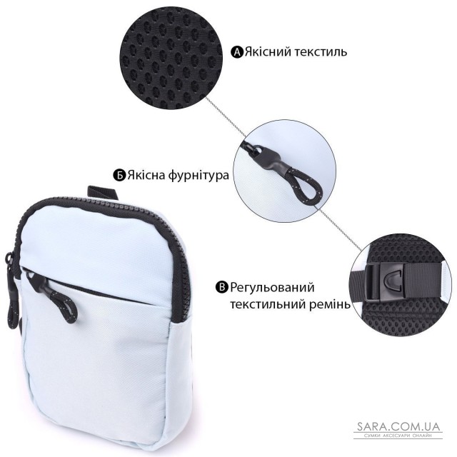 Практичная слинг сумка для путешествий из качественного текстиля Vintage 22868 Голубой Практичная слинг сумка для путешествий из качественного текстиля Vintage 22868 Голубой