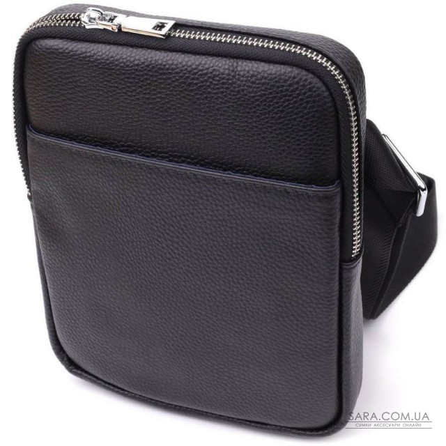 Удобная вертикальная сумка для мужчин из натуральной кожи Vintage 22862 Черный Удобная вертикальная сумка для мужчин из натуральной кожи Vintage 22862 Черный