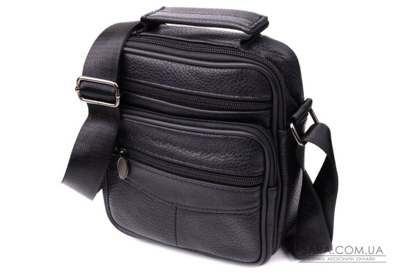 Практична вертикальна сумка з ручкою для чоловіків з натуральної шкіри Vintage 22864 Чорний Практична вертикальна сумка з ручкою для чоловіків з натуральної шкіри Vintage 22864 Чорний