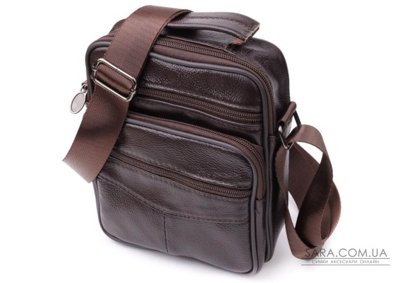 Невелика вертикальна сумка з ручкою для чоловіків з натуральної шкіри Vintage 22865 Коричневий Невелика вертикальна сумка з ручкою для чоловіків з натуральної шкіри Vintage 22865 Коричневий