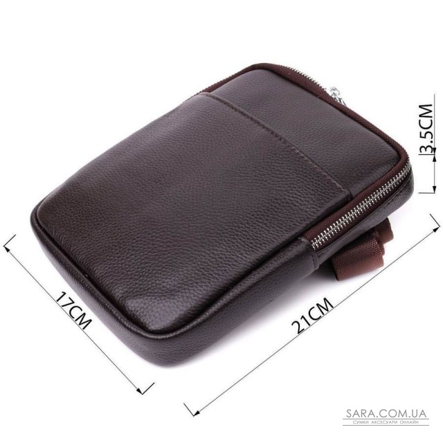 Мужская вертикальная сумка из натуральной кожи Vintage 22863 Коричневый Мужская вертикальная сумка из натуральной кожи Vintage 22863 Коричневый