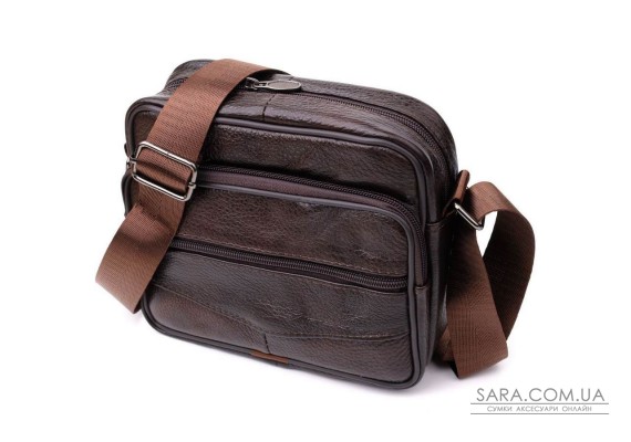 Горизонтальна зручна сумка з ручкою для чоловіків з натуральної шкіри Vintage 22940 Коричневий Горизонтальна зручна сумка з ручкою для чоловіків з натуральної шкіри Vintage 22940 Коричневий