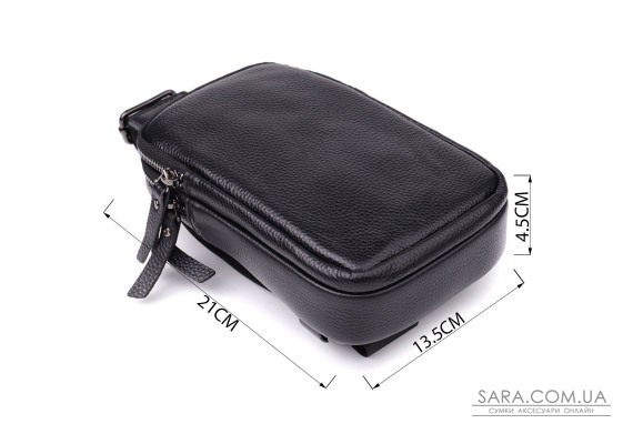 Сумка-слінг для чоловіків з натуральної шкіри Vintage 22955 Чорний