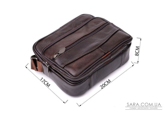 Горизонтальна зручна сумка з ручкою для чоловіків з натуральної шкіри Vintage 22940 Коричневий Горизонтальна зручна сумка з ручкою для чоловіків з натуральної шкіри Vintage 22940 Коричневий