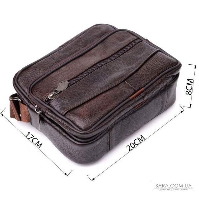 Горизонтальная удобная сумка с ручкой для мужчин из натуральной кожи Vintage 22940 Коричневый Горизонтальная удобная сумка с ручкой для мужчин из натуральной кожи Vintage 22940 Коричневый