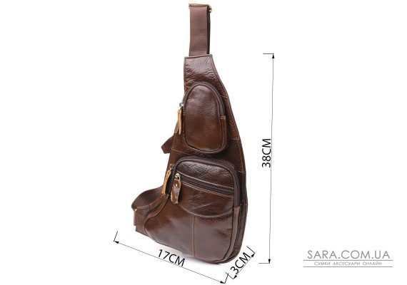 Сумка для чоловіків з великою кількістю кишень із натуральної шкіри Vintage 22956 Коричневий Сумка для чоловіків з великою кількістю кишень із натуральної шкіри Vintage 22956 Коричневий