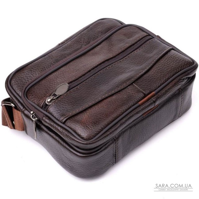 Горизонтальная удобная сумка с ручкой для мужчин из натуральной кожи Vintage 22940 Коричневый Горизонтальная удобная сумка с ручкой для мужчин из натуральной кожи Vintage 22940 Коричневый