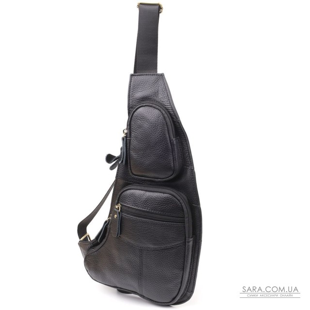 Сумка для мужчин с большим количеством карманов из натуральной кожи Vintage 22957 Черный Сумка для мужчин с большим количеством карманов из натуральной кожи Vintage 22957 Черный