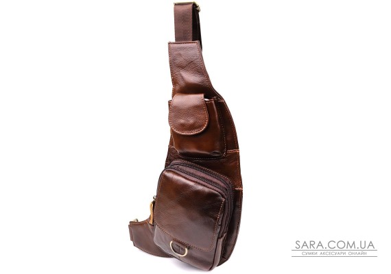 Чоловіча сумка через плече з натуральної шкіри Vintage 22959 Коричневий Чоловіча сумка через плече з натуральної шкіри Vintage 22959 Коричневий