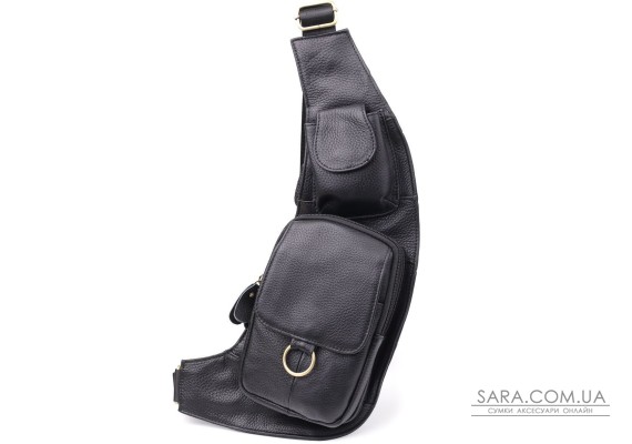 Сумка через плече з натуральної шкіри Vintage 22958 Чорний Сумка через плече з натуральної шкіри Vintage 22958 Чорний