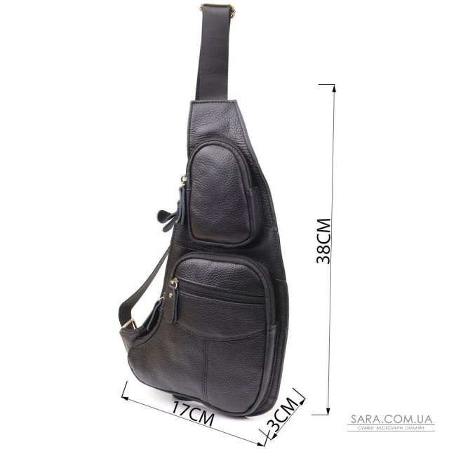 Сумка для мужчин с большим количеством карманов из натуральной кожи Vintage 22957 Черный Сумка для мужчин с большим количеством карманов из натуральной кожи Vintage 22957 Черный