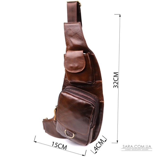 Мужская сумка через плечо из натуральной кожи Vintage 22959 Коричневый Мужская сумка через плечо из натуральной кожи Vintage 22959 Коричневый