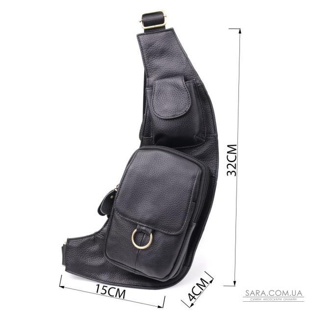 Сумка через плечо из натуральной кожи Vintage 22958 Черный Сумка через плечо из натуральной кожи Vintage 22958 Черный