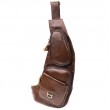 Мужская сумка через плечо из гладкой натуральной кожи Vintage 22965 Коричневый