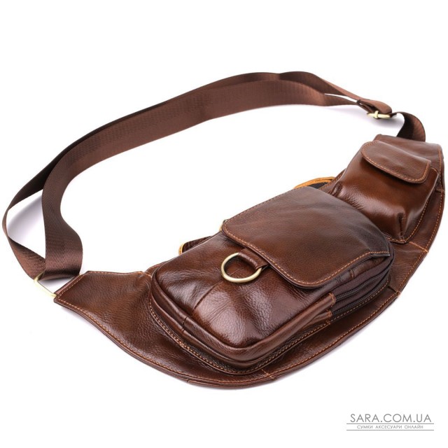 Мужская сумка через плечо из натуральной кожи Vintage 22959 Коричневый Мужская сумка через плечо из натуральной кожи Vintage 22959 Коричневый