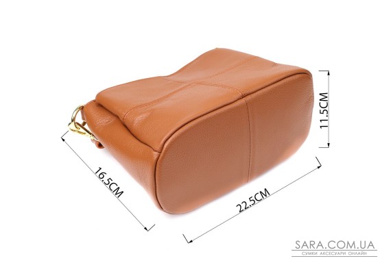Жіноча сумка на три відділення з натуральної шкіри Vintage 22975 Рудий