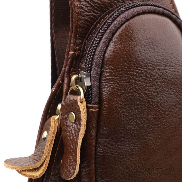 Мужская сумка через плечо из гладкой натуральной кожи Vintage 22965 Коричневый Мужская сумка через плечо из гладкой натуральной кожи Vintage 22965 Коричневый