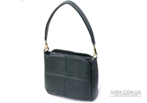 Шкіряна сумка для жінок з трьома відділеннями Vintage 22977 Зелений