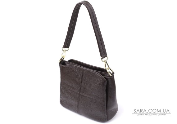 Жіноча сумка з натуральної шкіри зі зручною внутрішньою організацією Vintage 22979 Коричневий