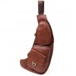 Мужская сумка через плечо из зернистой натуральной кожи Vintage 22966 Коричневый
