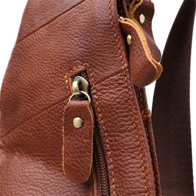 Мужская сумка через плечо из зернистой натуральной кожи Vintage 22966 Коричневый Мужская сумка через плечо из зернистой натуральной кожи Vintage 22966 Коричневый