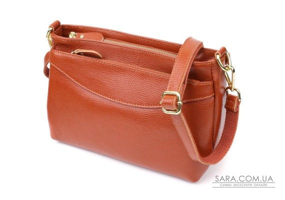 Жіноча сумка з натуральної шкіри з формостійким дном Vintage 22983 Коричневий