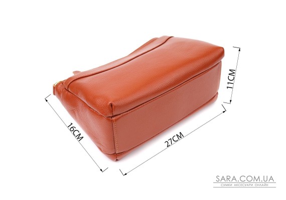 Жіноча сумка з натуральної шкіри з формостійким дном Vintage 22983 Коричневий