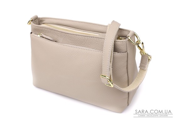 Жіноча сумка з натуральної шкіри з жорсткою основою Vintage 22985 Сірий