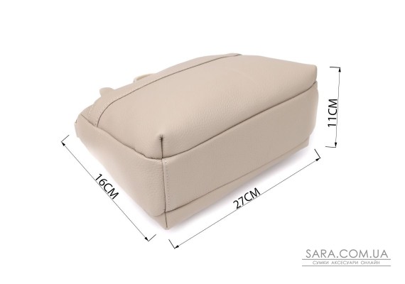 Жіноча сумка з натуральної шкіри з жорсткою основою Vintage 22985 Сірий