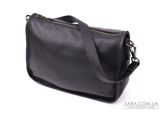 Сумка на плече з натуральної шкіри Vintage 23001 Чорний Сумка на плече з натуральної шкіри Vintage 23001 Чорний