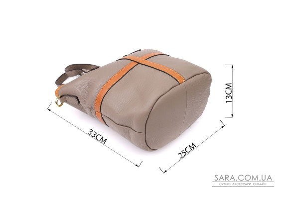 Містка сумка з натуральної шкіри для жінок Vintage 22998 Сірий