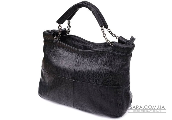 Повсякденна сумка з натуральної шкіри для жінок Vintage 22992 Чорний