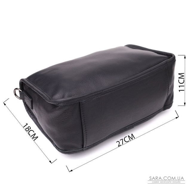 Сумка на плечо из натуральной кожи для женщин Vintage 23001 Черный Сумка на плечо из натуральной кожи для женщин Vintage 23001 Черный