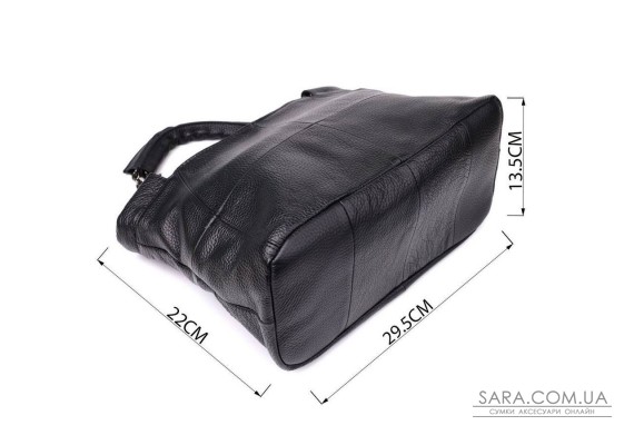 Повсякденна сумка з натуральної шкіри для жінок Vintage 22992 Чорний
