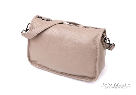 Жіноча сумка на плече з натуральної шкіри Vintage 23002 Темно-сірий