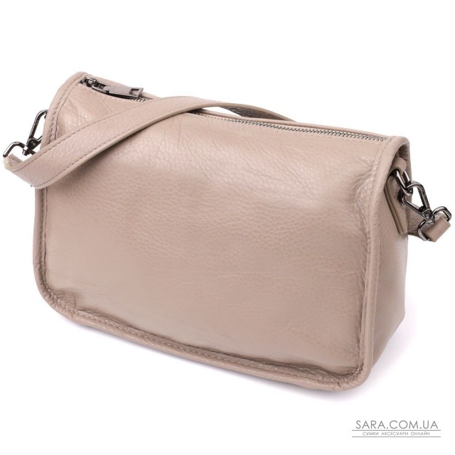 Жіноча сумка на плече з натуральної шкіри Vintage 23002 Темно-сірий Жіноча сумка на плече з натуральної шкіри Vintage 23002 Темно-сірий