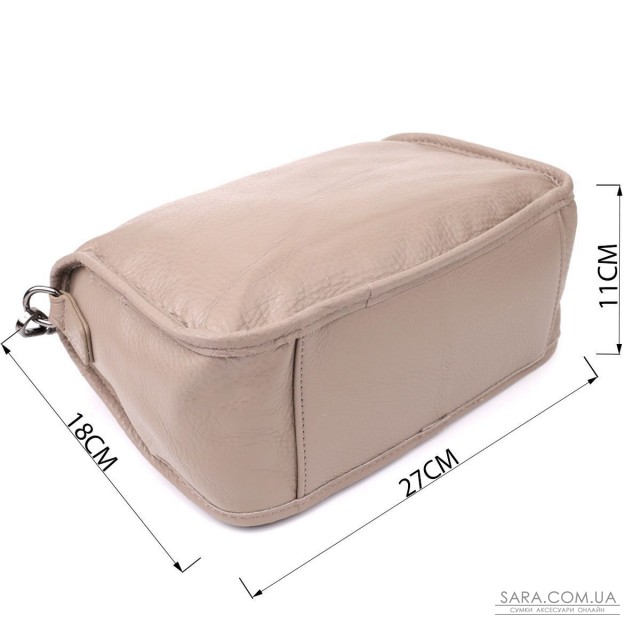 Жіноча сумка на плече з натуральної шкіри Vintage 23002 Темно-сірий Жіноча сумка на плече з натуральної шкіри Vintage 23002 Темно-сірий