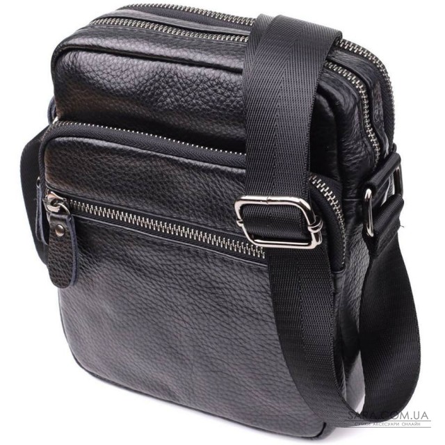 Мужская сумка на плечо из натуральной кожи Vintage 23020 Черный Мужская сумка на плечо из натуральной кожи Vintage 23020 Черный