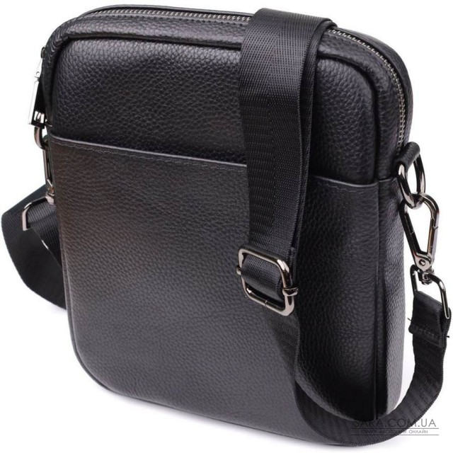 Компактная мужская сумка на плечо из натуральной кожи Vintage 23021 Черный Компактная мужская сумка на плечо из натуральной кожи Vintage 23021 Черный