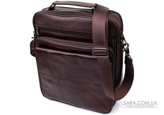 Чоловіча сумка з ручкою для перенесення в руці з натуральної шкіри Vintage 23024 Коричневий Чоловіча сумка з ручкою для перенесення в руці з натуральної шкіри Vintage 23024 Коричневий