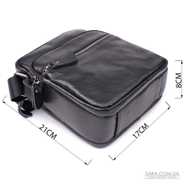 Мужская сумка на плечо из натуральной кожи Vintage 23020 Черный Мужская сумка на плечо из натуральной кожи Vintage 23020 Черный