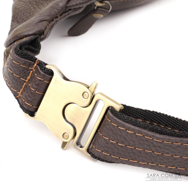 Сумка-бананка для чоловіків з натуральної зернистої шкіри Shvigel 23128 Коричневий Сумка-бананка для чоловіків з натуральної зернистої шкіри Shvigel 23128 Коричневий