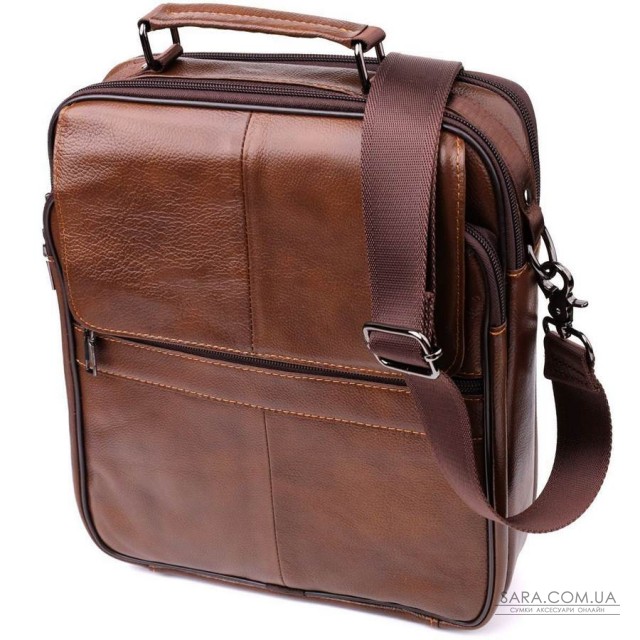 Сумка для мужчин с ручкой для переноса в руке из натуральной кожи Vintage 23028 Коричневый Сумка для мужчин с ручкой для переноса в руке из натуральной кожи Vintage 23028 Коричневый