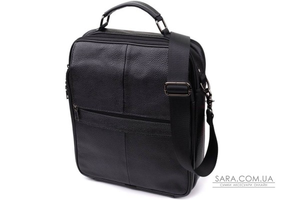 Чоловіча сумка з ручкою для перенесення в руці з натуральної шкіри Vintage 23026 Чорний Чоловіча сумка з ручкою для перенесення в руці з натуральної шкіри Vintage 23026 Чорний